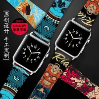 

2019 Apple watch leather band 42mm amazon fashion strap Personalized painted leather band for apple watch5 4 3 2 1