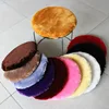 40x40cm fluffy round rug faux fur non slip bedroom wool blend cushion floor pad mats plush carpet sofa office chair cushion