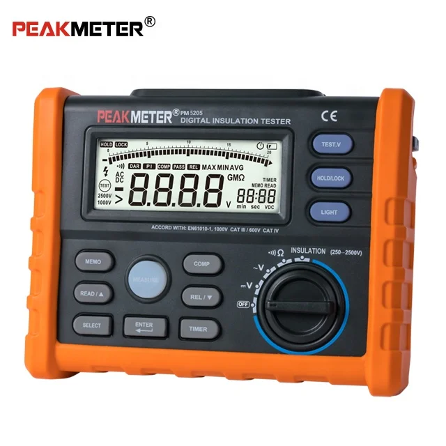 
Peakmeter MS5205 DC AC 750V insulation resistence digital multimeter Resistance insulate Tester Low Voltage Indication Analogue  (62071133191)