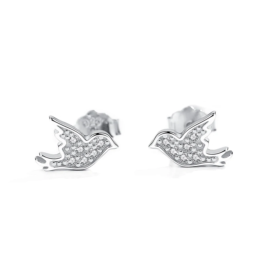 

Custom Wholesale 925 Sterling Silver Earrings Animal Bird Earrings for Fashion Women Party Wearing