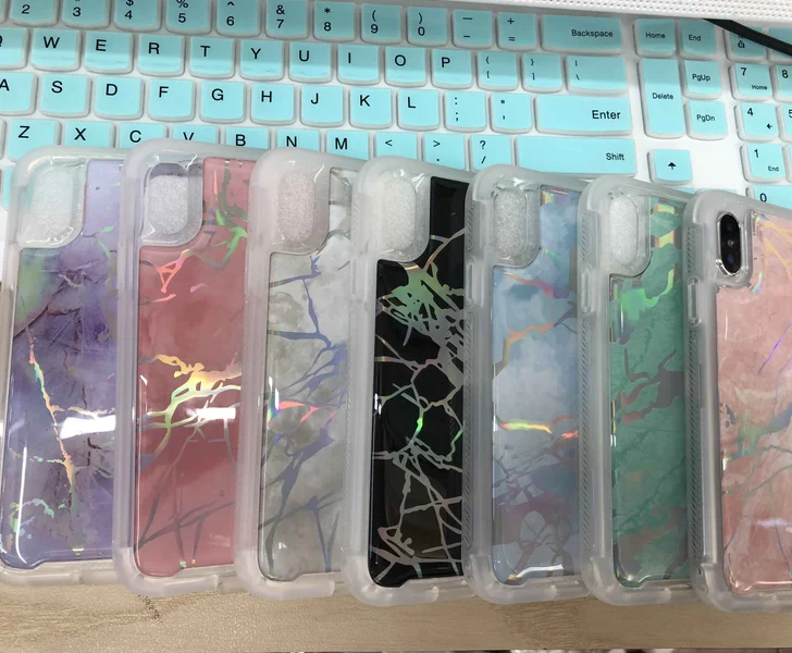 

Colorful Marble Phone Case TPU+PC 2-in-1 Radium Anti-fall Phone Case for IphoneXR, Multiple colors available