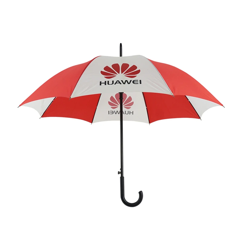 

Godd quality no minimum custom printing stick umbrella with J handle, Blue,white,red,black or any pontone color