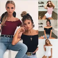 

new off shoulder strapless sexy women top blouse cheap