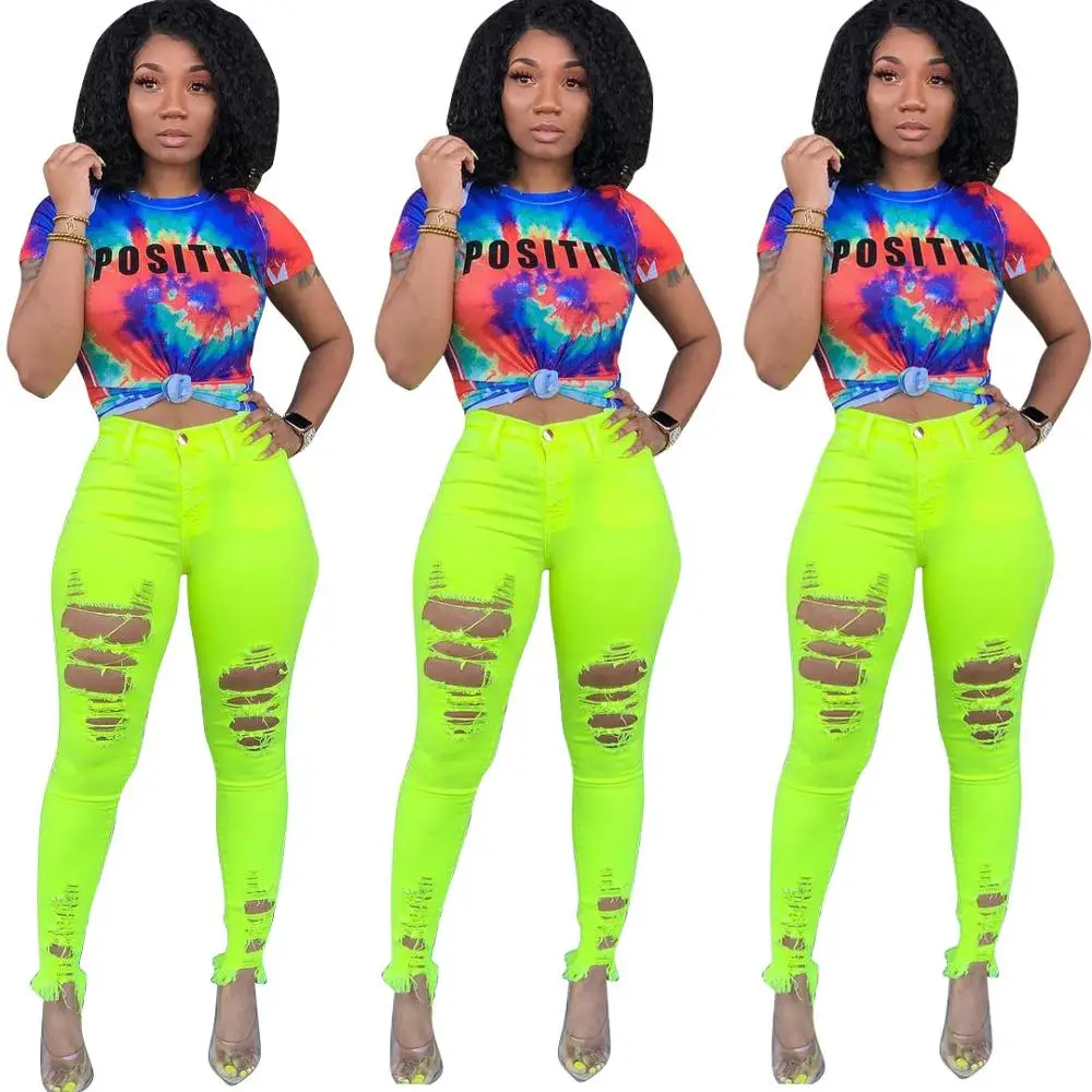 

2019 European and American women's fashion digital positioning printing T-shirt top, N/a