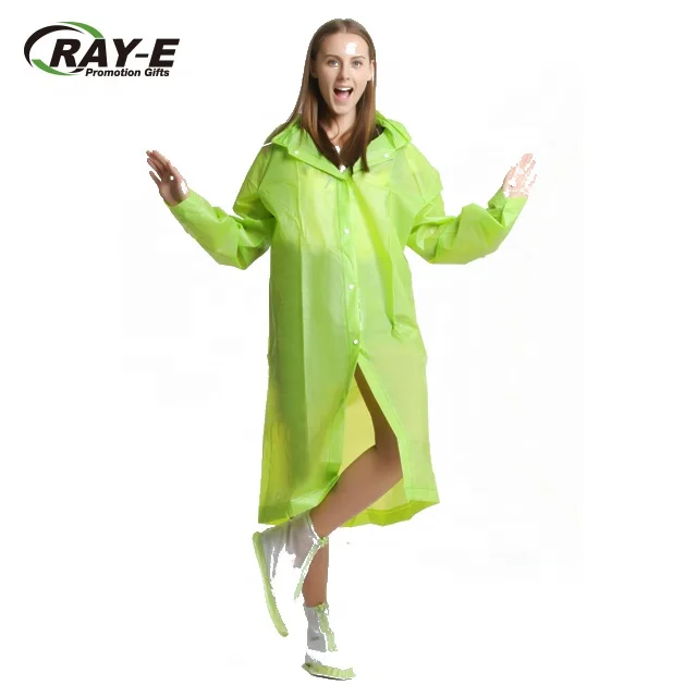 

EVA Raincoat for Adults, Reusable Rain Ponchos with Hoods and Sleeves Lightweight Plastic EVA Rain coats, Purple, blue,white,green.