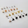 Tonglin 925 sterling silver stud earrings set of 6 mixed geometric multiple piercings studs