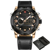 

NAVIFORCE 9097 Men Sport Watches Male Quartz Digital Clock Man Waterproof Leather Army Wrist Watch Relogio Masculino