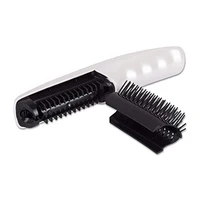 

private label mini plastic printed compact bristle Electric eco vibrator hair brush