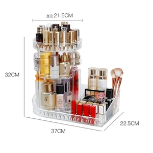 Image of Wholesale Innovative Household Products Fashion Assembled 360 Rotating Cosmetic Plastic Makeup Organizer Storage Box