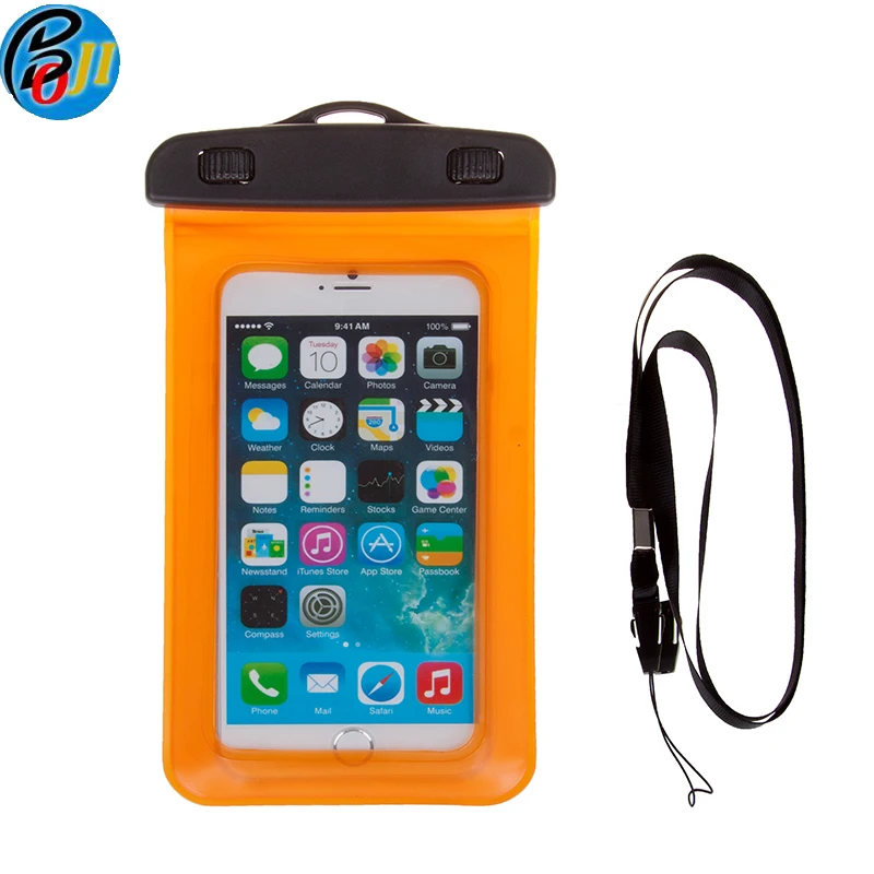 

100% Seal Underwater cellphone Pouch Diving case waterproof bag for mobile phone, Black, blue, orange, pink, red, white, yellow