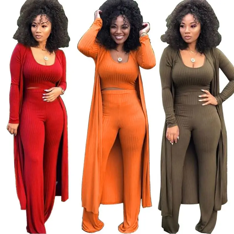 

African Ladies Fashion Sexy Bodycon 3pcs Plus Size Dress Clothes Sets, As picture