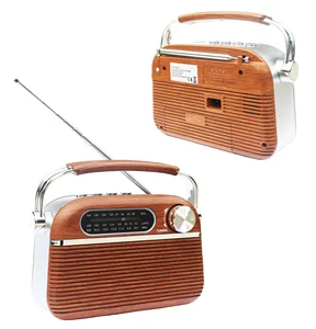 Vintage Wooden Retro Radio Rechargeable Battery