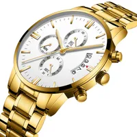 

stainless steel luxury gold waterproof quartz brand hand wristwatches oem custom logo wrist mens watch