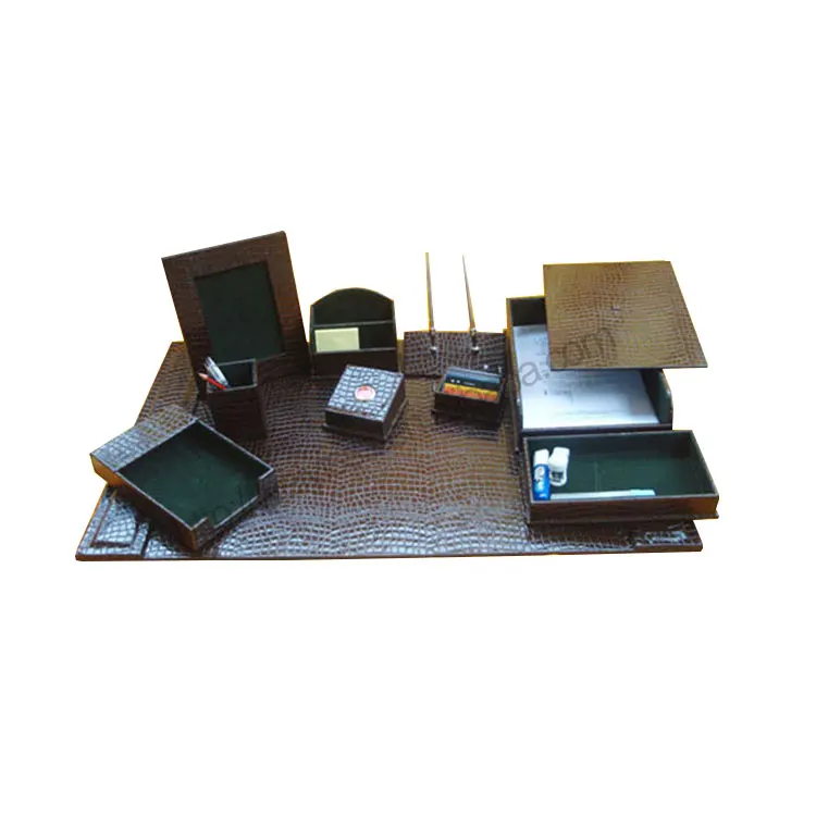 Handmade Custom Desktop Sets Leather Desk Organizer Set