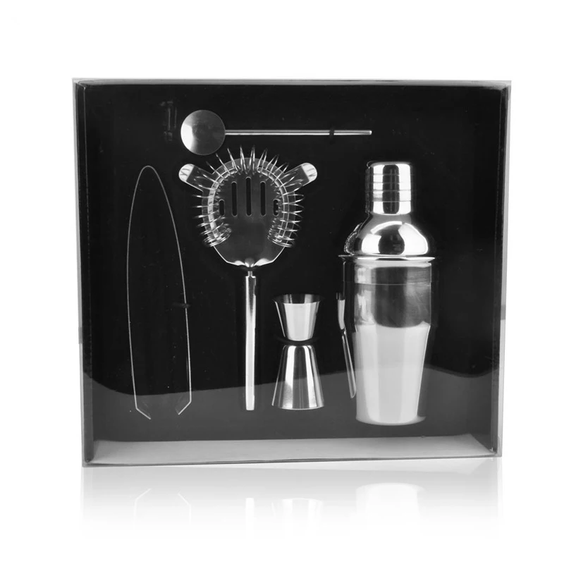 

Professional Branded Cocktail Shaker Stainless Steel Set In Gift Box