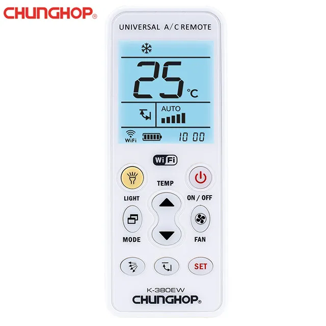 

Chunghop K-380EW Universal Air Conditioner Remote Control Wi-Fi, White