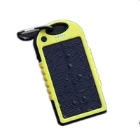 

2019 new products sun power slim waterproof portable solar power banks 5000mah with Dual USB ,LED Light for charger power bank