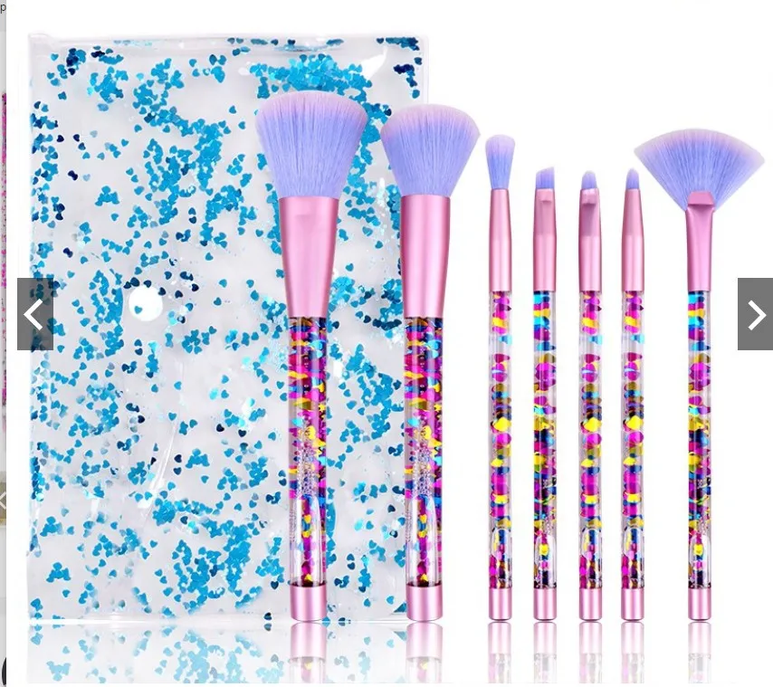 

New 7 pcs private label makeup brush sets fancy makeup brush designer makeup brush sets, Customized color