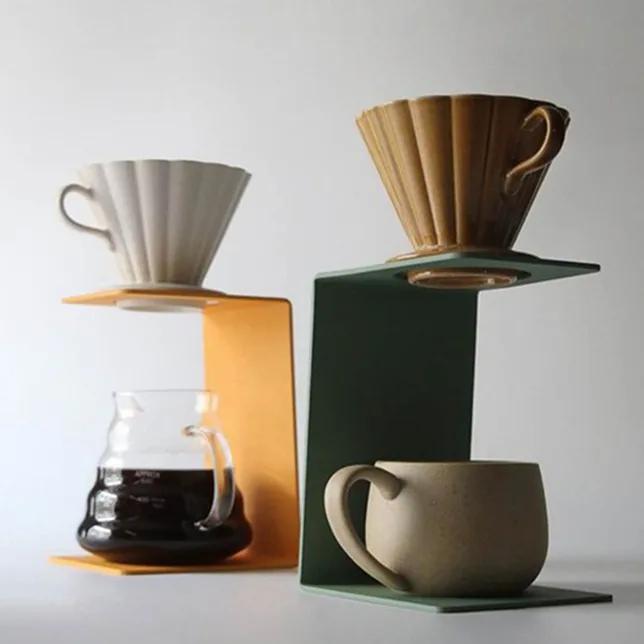 

2018 coffee holder pot filter shelf V60 coffee drip station dripper stand metal gifts coffee pedestal, Blue;green;red;black;orange;yellow;customized color