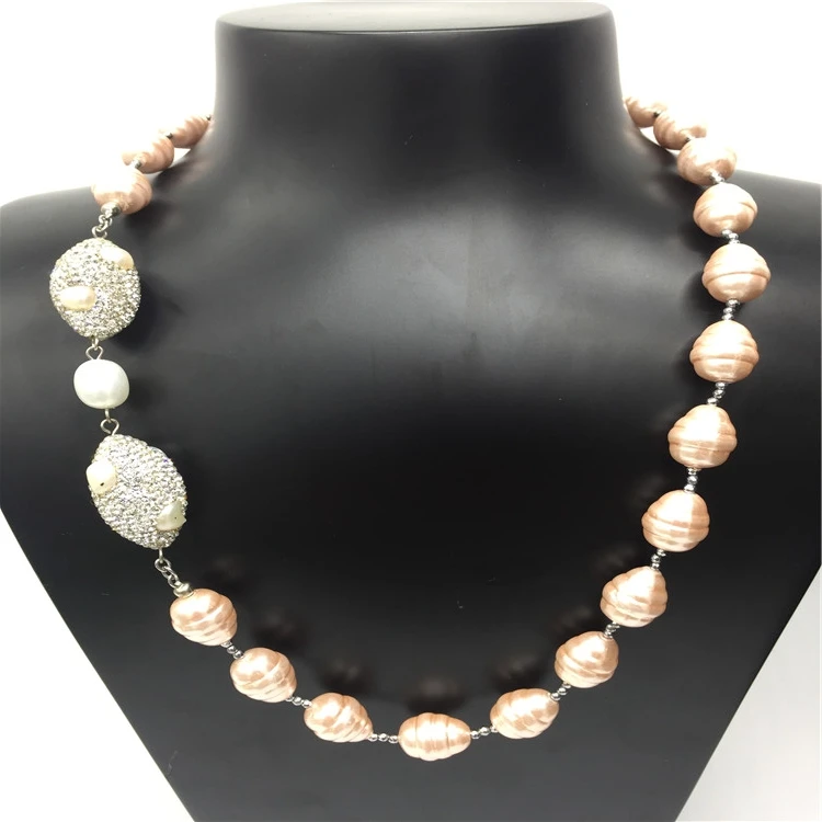 

China factory wholesale new style pearl choker necklace,fresh water pearl necklace, White;pink