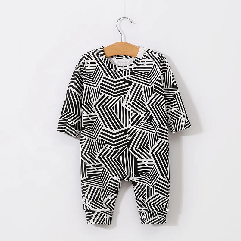 

New Arrival Wholesale Long Sleeve cotton black baby romper, Picture