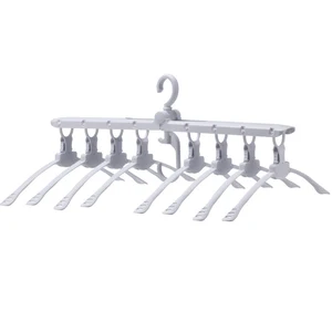 Image of 360 degree Rotating Multi Functional Magic Non Slip Folding Space Saving Clothes Hanger Portable Foldable Plastic Drying Rack