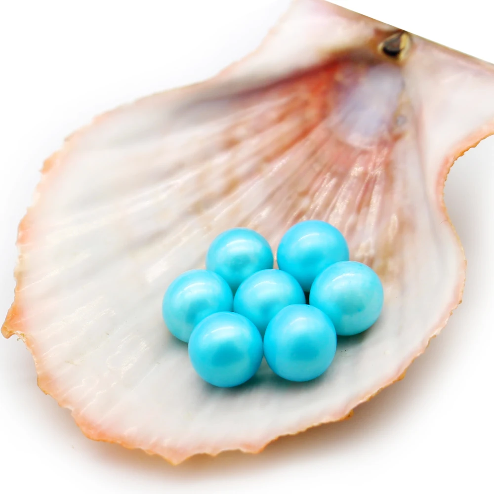 

High Quality Natural Freshwater Pearl 6-7mm 5A Round Pearl 3# Ocean Blue Beads Available in 29 Colors