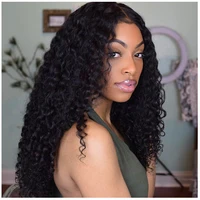 

Full Lace Wig Human Hair Curly Brazilian Virgin Remy Jerry Curly Lace Wig Pre-plucked Hairline 150% Density Natural Black