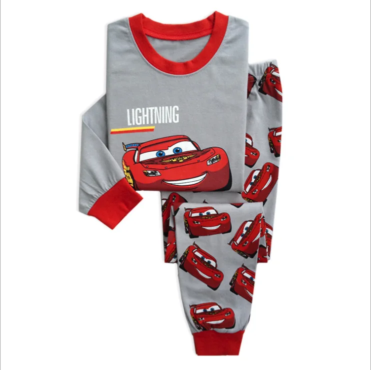 

Wholesale Kids Cartoon Cars Cotton Pajamas Boys Long Sleeve Sleepwear