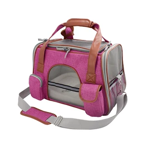 Image of Custom logo Soft-Sided Airline Approved Tote Travel Animal Dog Cat Pet Bag Carrier