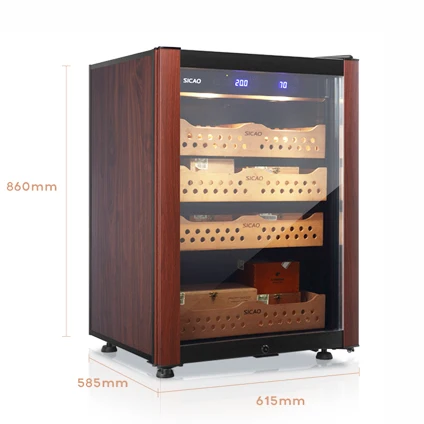 

Fan cooling cedar shelves SICAO electronic 500 small Cigar showcase humidifier refrigerated fridge case humidor cabinet cellars