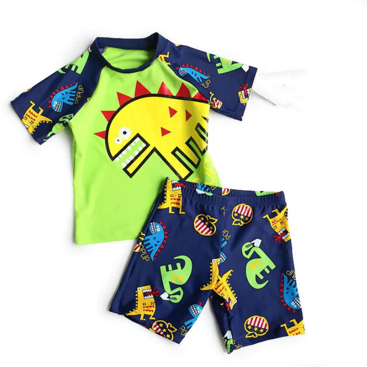 

Summer good quality swimsuit Boys Short Sleeve swimwear 2pcs Swimsuit Set