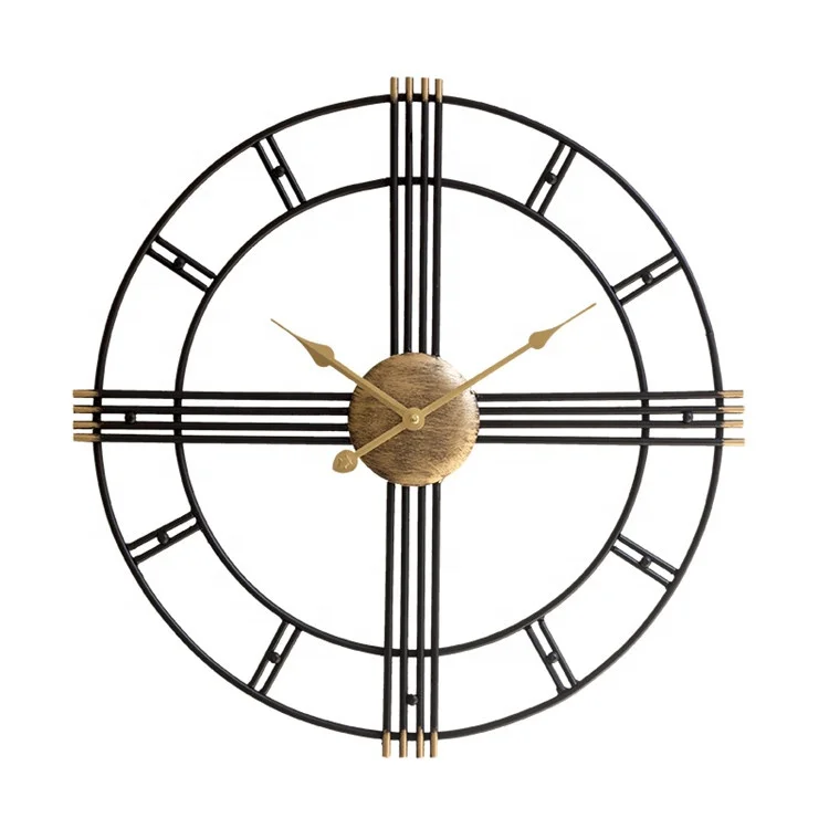 

Amazon Hot Sale Antique Metal Iron Simple Craft The Living Room Hanger Decorative Wall Clock