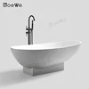 soaking cast stone freestanding bath tub, grey color cast marble solid surface tubs, classical marble artificial stone bathtub