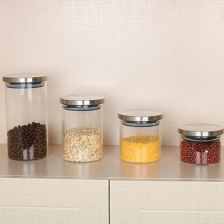 
Storage food cookie container jam sealed jar with lid 