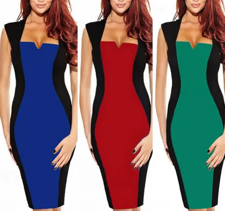 

WIIPU Women Rockabilly Stylish Square Neck Clubwear Party Pencil Wiggle Dress