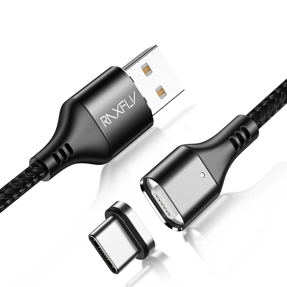 

Free Shipping RAXFLY OEM/ODM Accepted Durable Nylon Braided 3A Magnetic Usb Type C Fast Charging Cable