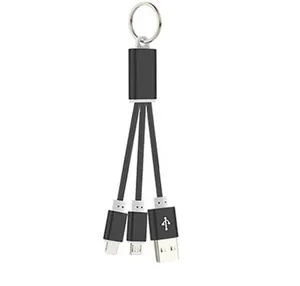 2 1 Keychain USB Charging Cable Keyring 15cm