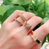 Gold filled bling jewelry rainbow engagement ring women colorful cubic zirconia dainty rings