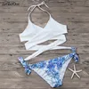 Bikini 2018 Brazilian Women Bikinis Set Floral Cross Swimwear Women Swimsuit Female Sexy Bathing Suit Beachwear Swimming Suits