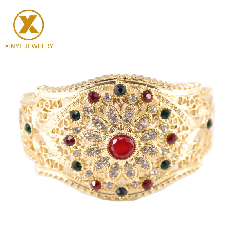 

The latest design popular Moroccan style bracelet jewelry jewelry wedding metal rhinestone bracelet, Gold and silver