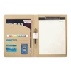 High quality school notebook business folder pu leather cover custom logo office usage notepad stationery document Sticky notes