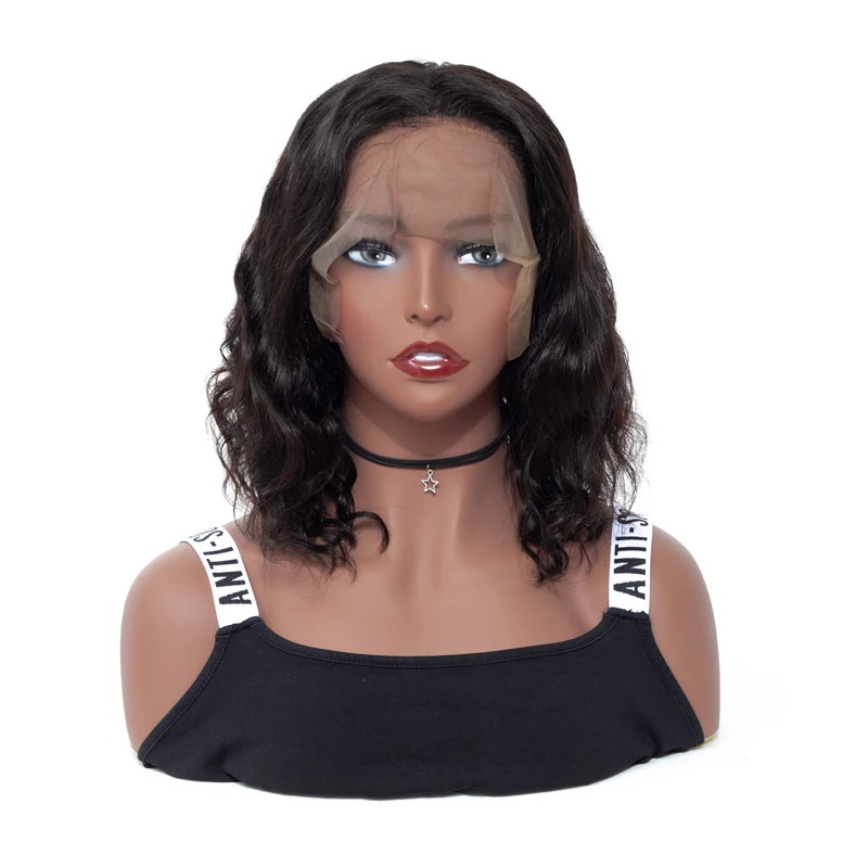 

Natural Peruvian Human Hair Body Wave Pre Plucked Lace Front Wigs