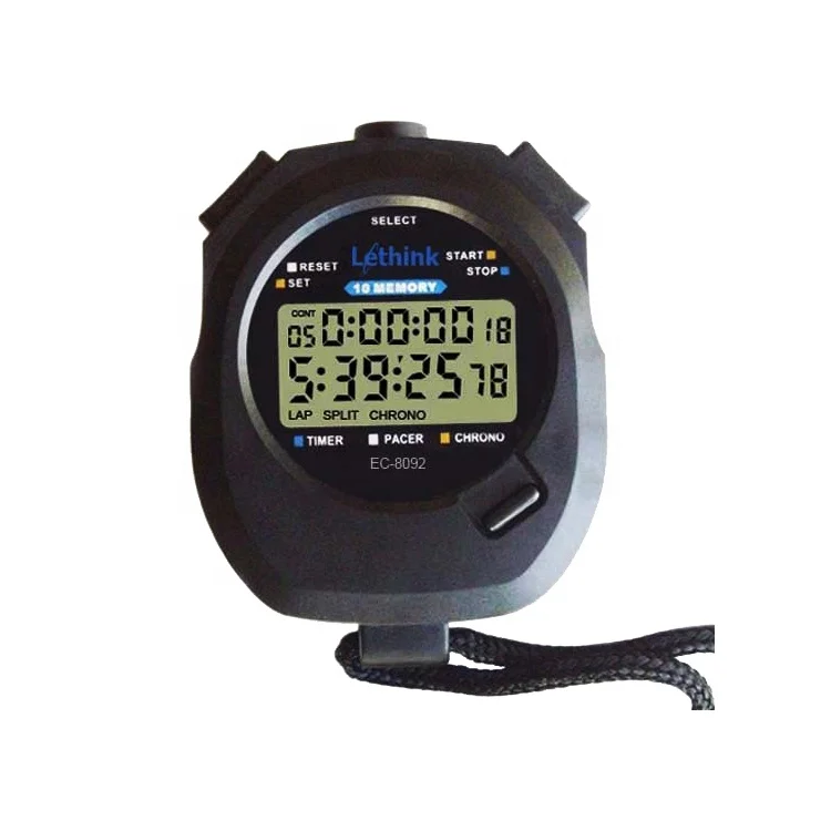 

EMAF Professional 10 memory Waterproof Watch Stopwatch 1/100 Second Clock Daily Rainproof Digital Timer Wrist Swimming Stopwatch, Customized
