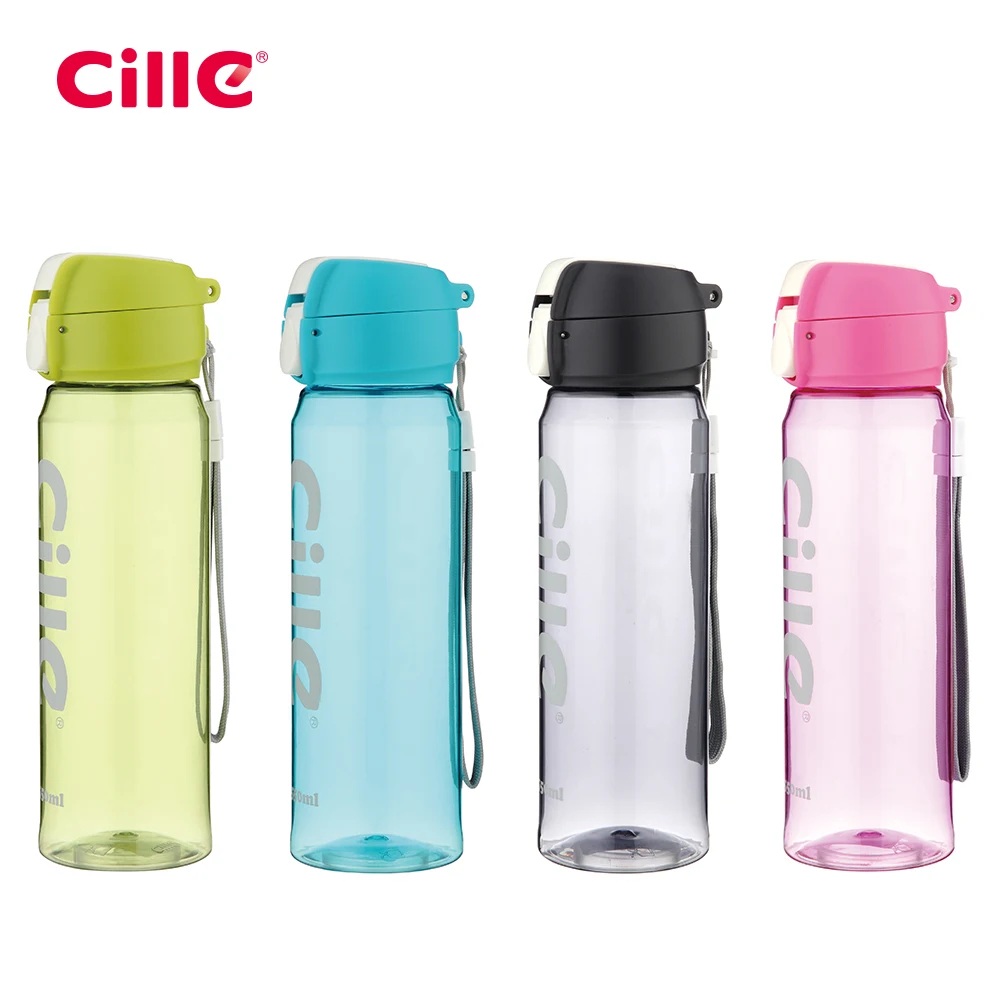 

Cille 550ml Fashion Office Sport Coffee Flasks Plastic Water Bottle, Green;grey;red;blue