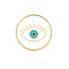 2019 Cheap wholesale jewelry white enamel eye gold filled delicate turkish devil eye single blue stone lucky girl rings