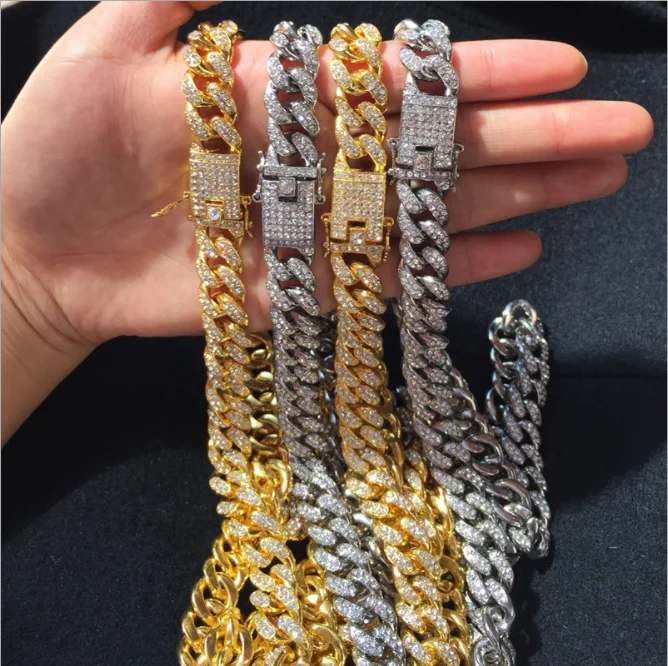 

LY11 Balry Jewelry 2019 Cuba Men's necklace Jewelry High Quality hop Personality Necklace 24k gold necklace wholesale, Gold,silver