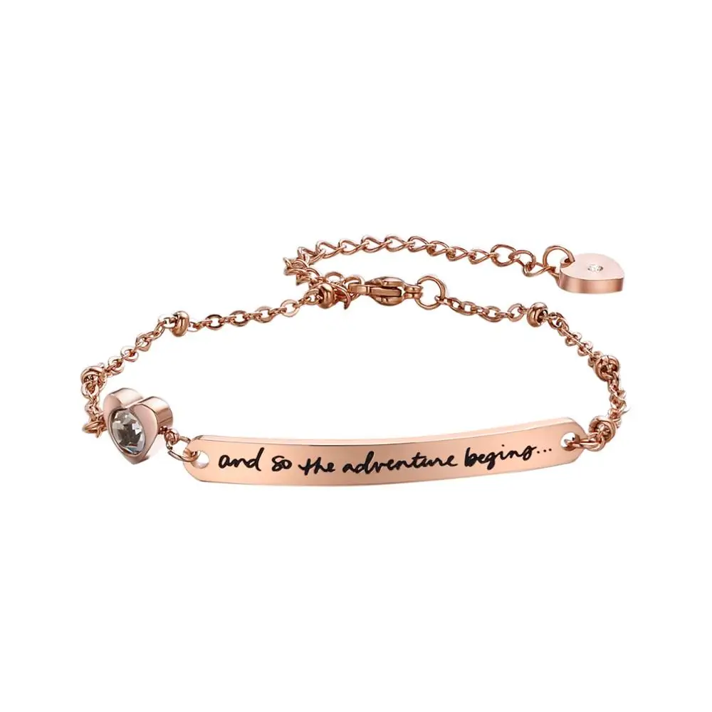 

Couple Bracelets Chain Heart I Love You Always and Forever Stainless Steel Jewelry rose gold Cuff Bracelet for Women Charm, Silver;rose gold