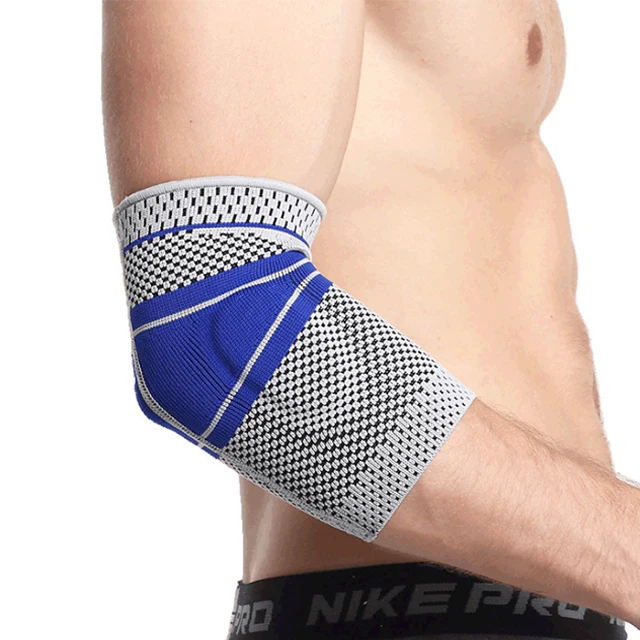 

2019 amazon Hot Wholesale Tennis knitted Elbow Brace with Gel Pad Basketball Elbow Support sleeves, Grey