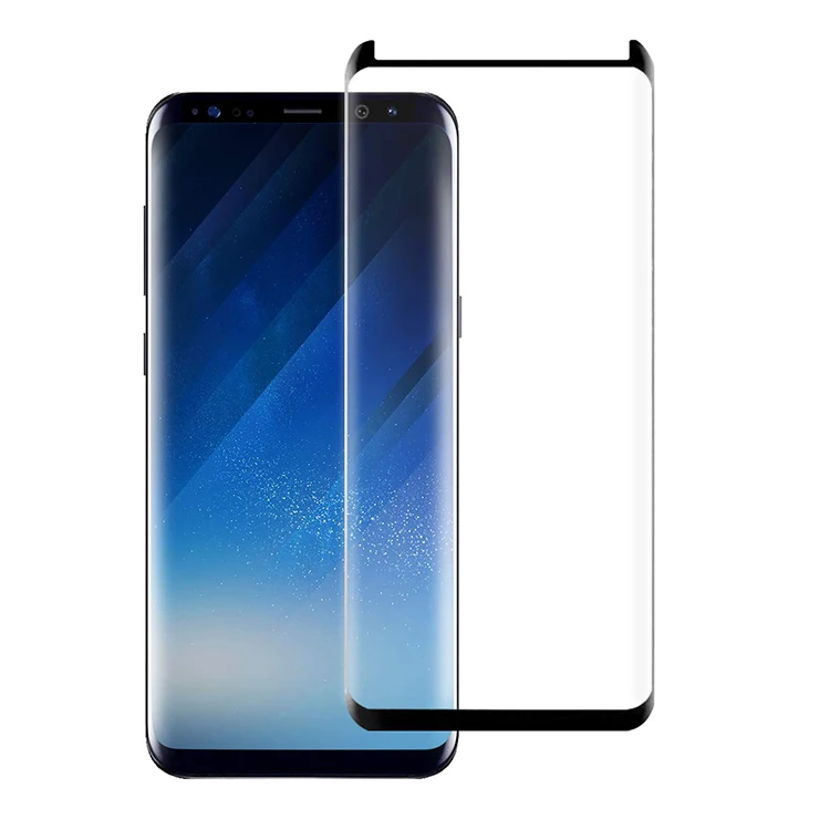 

Premium Japanese Asahi Glass Case Friendly 3D Curved Full Cover Tempered Glass Screen Protector for Galaxy S8 plus